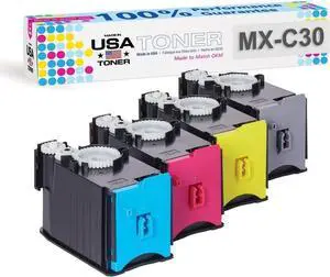 MADE IN USA TONER Compatible Replacement for Sharp MX-C30NT, MX-C250F, C300P, C300W, C301W, C303W, C304W, C305W, C306W (Black, Cyan, Yellow, Magenta, 4 Pack) MADE IN USA TONER Compatible Replacement for Sharp MX-C30NT, MX-C250F, C300P, C300W, C301W, C303W, C304W, C305W, C306W (Black, Cyan, Yellow, Magenta, 4 Pack)
