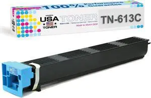 MADE IN USA TONER Compatible Replacement for Konica Minolta Bizhub C452, C552, C652, TN613C Toner, Cyan (1 Cartridge)