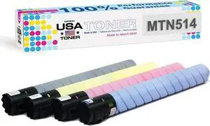 MADE IN USA TONER Compatible Replacement for use in Konica Minolta TN514K,TN514C,TN514M,TN514Y, bizhub C458, C558, C658 (Black, Cyan, Yellow, Magenta, 4-Pack)
