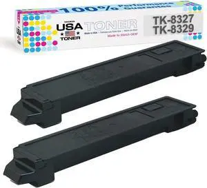 MADE IN USA TONER Compatible Replacement for Kyocera TK-8327, TASKalfa 2551ci, Copystar TK-8329 (Black, 2 cartridges)
