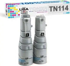 MADE IN USA TONER Replacement for Konica Minolta TN-114, 8937-782, Bizhub 180, 181 (Black, 2 cartridges)