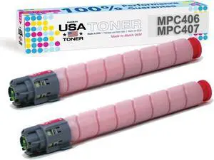 MADE IN USA TONER Compatible Replacement for Ricoh MP C306, C307, C406, C407 842093 842209 High Yield (Magenta, 2 Pack)