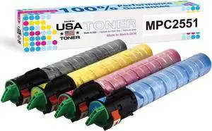 MADE IN USA TONER Compatible Replacement for Ricoh MP C2551 MP C2051, 841586 841503 841502 841501 (CMYK, 4 Cartridges)