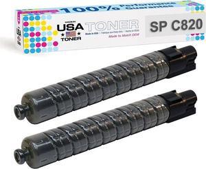 MADE IN USA TONER Compatible Replacement for Ricoh SP C820 SP C821 821026, 821034 (Black, 2 Pack)