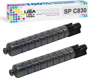 MADE IN USA TONER Compatible Replacement for Ricoh SP C830dn, SP C831dn, 821117, 821181, (Black, 2 Pack)