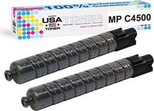 MADE IN USA TONER Compatible Replacement for Ricoh Aficio MP C3500, MP C4500, 888604, 841342 (Black, 2 Pack)