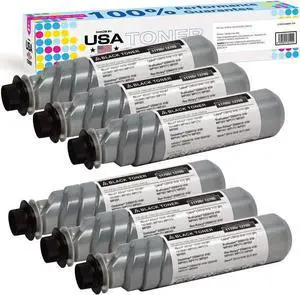 MADE IN USA TONER Compatible Replacement for Ricoh Aficio MP 1515, MP161, MP171, MP201, 1170D, (Black, 6 cartridges)