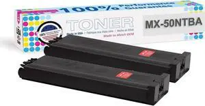MADE IN USA TONER Compatible Replacement for Sharp MX-50NTBA, MX-4100N,4101N,5000N,5001N (Black, 2 Pack)
