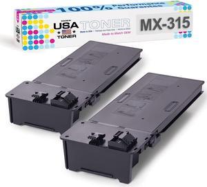 MADE IN USA TONER Compatible Replacement for Sharp MX315NT, MX-M265N MX-M266N, MX-M315N, MX-M316N, MX-M356N (Black, 2-Pack)
