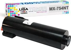 MADE IN USA TONER Compatible Replacement for Sharp MX754NT, MX-M654N, MX-M754N, MX-M6570, MX-M7570 (Black, 1 Pack)