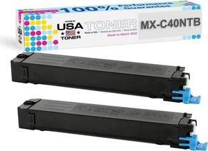 MADE IN USA TONER Compatible Replacement for Sharp MXC40NTB, MX-C311, MX-C312, MX-C400P, MX-C401, MX-C402SC (Black, 2 Pack)