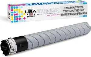 MADE IN USA TONER Compatible Replacement for use in Konica Minolta bizhub 308e, 368e, C258, C308, C368, C458, C558, TN512K, TN324K, TN513, TN514K, TN515, TN516, TN326 Universal (Black, 1 Cartridge) MADE IN USA TONER Compatible Replacement for use in Konica Minolta bizhub 308e, 368e, C258, C308, C368, C458, C558, TN512K, TN324K, TN513, TN514K, TN515, TN516, TN326 Universal (Black, 1 Cartridge)