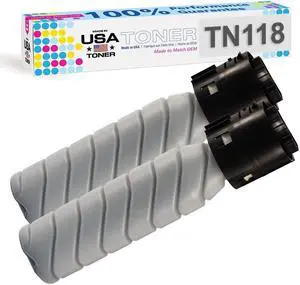 Compatible Konica Minolta Bizhub 164, 165, 184, 185, 195, 215, TN118, A3VW030  toner (Black, 2 cartridges)