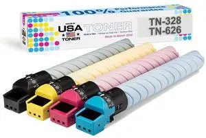 MADE IN USA TONER Compatible Replacement for use in Konica Minolta bizhub C450i, C550i, C650i, TN626C, TN626M, TN626Y, TN626K (Cyan, Magenta, Yellow, Black, 4 pk)