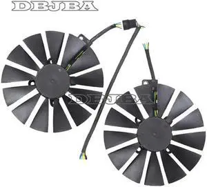 DBTLAP 2pcs/set Fan For ASUS DUAL RX470 /RX570 RX580 GTX1080Ti/1070Ti Fan PLD10010S12H