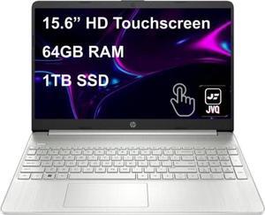 HP Pavilion Laptop, 15.6" HD Touchscreen, Intel Core i3-1115G4 (up to 4.1 GHz) Processor, 64GB RAM, 1TB SSD, USB-C, HDMI, Windows 11 Home, Silver, JVQ MP