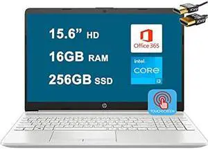 HP Flagship Business 15 Laptop 15.6" Diagonal HD Touchscreen 11th Gen Intel Core i3-1115G4 (Beat i5-8265U) 16GB RAM 256GB SSD Intel UHD Graphics USB-C Office365 Win10 + HDMI Cable