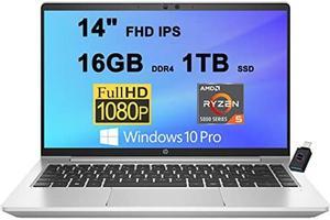 HP ProBook 445 G8 Wolf Pro Security Edition 14 Laptop  14 Full HD IPS Display  AMD 6Core Ryzen 5 5600U i71160G7  16GB DDR4 1TB SSD  Backlit Keyboard USBC Win10Pro Silver  USBC Adapter