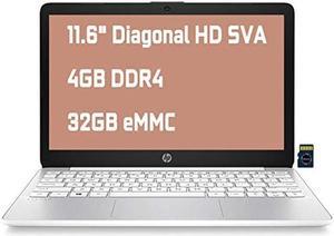 2021 HP Stream 11 Premium Laptop Computer Intel Celeron N4000 Processor I 4GB DDR4 32GB eMMC I USB-C Wifi5 Bluetooth HDMI Win10 + Delca 32GB MicroSD Card, White, 11-11.99 inches