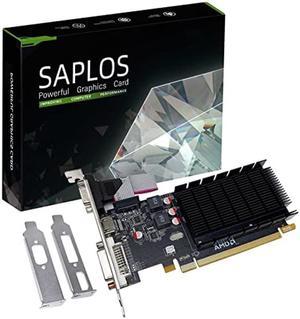 SAPLOS Radeon HD 5450 Low Profile Graphics Card, 2GB GDDR3 64-bit, HDMI DVI-I VGA, PCI Express x16, DirectX 11, Video Card for PC, Computer GPU, 2 Monitors Support