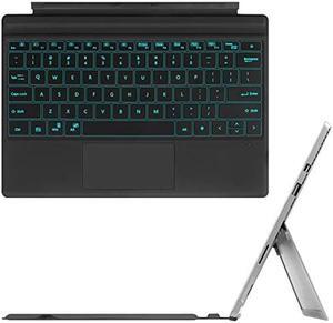 Fintie Type Cover for Microsoft Surface Pro 7/Pro 7 Plus, [7-Color Backlit] Wireless Bluetooth Keyboard with Rechargeable Battery/Trackpad, Compatible with Pro 6/Pro 5/Pro 4 3 (Black)