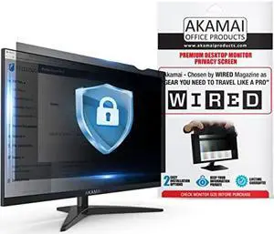 23 inch Computer Privacy Screen (16:9) - Black Security Shield - Desktop Monitor Protector - UV & Blue Light Filter by Akamai (23.0 inch Diagonally Measured, Black)