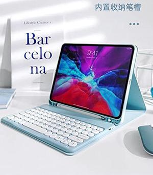 PboyiqiS iPad Pro 12.9 2022 Case with Keyboard and Mouse,iPad Pro 12.9 Keyboard Case with Pencil Holder, Round Key Detachable Keyboard Cover for iPad 12.9 Pro 2022 6th/2021 5th/2020 4th Gen, Yellow