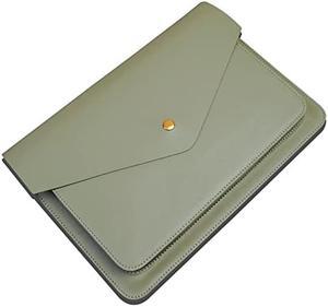 Benfan Leather Laptop Sleeve 13 Inch Compatible for New 13inch MacBook Air, New 13 MacBook Pro, Dell XPS 13 Color Grey Green