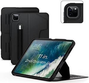 ZUGU Case for iPad Pro 11 inch (1st, 2nd, 3rd & 4th Gen) 2018/2020/2021/2022 - Slim Protective Case - Wireless Apple Pencil Charging - Convenient Magnetic Stand & Sleep/ Wake Cover - Stealth Black