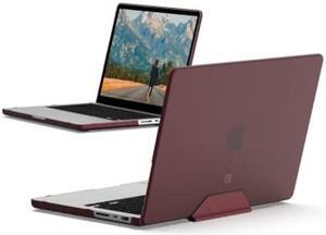 [U] by UAG Designed for MacBook Pro 14 inch Case 2021 A2442 M1 Pro / M1 Max Chip with Touch ID, Pink Translucent Abuergine, Stylish Lightweight Scratch Resistant Shell DOT Protective Laptop Cover