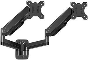 MOUNTUP Dual Monitor Wall Mount for 2 Max 32 Inch Computer Screen, Fully Adjustable Gas Spring Double Monitor Arm, Wall Mounted Monitor Holder Support 2.2-17.6lbs Display, VESA Bracket 75x75, 100x100
