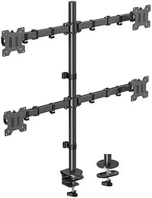 MOUNTUP Quad Monitor Stand, 4 Monitor Desk Mount for 13 to 32 inch Computer Screens, Fully Adjustable Stacked Mount with Tilt Swivel, Four Heavy Duty Monitor Mount, Holds up to 17.6lbs per Arm, MU3007