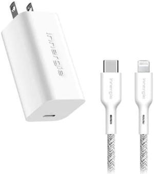 [Bundle Pack:Innergie C6GaN + Innergie USB C to Lightning Cable] Innergie C6 60W GaN Technology PD 3.0 USB Type C Power Adapter and Innergie USB C to Lightning Cable Apple 3A Fast Charging Cable