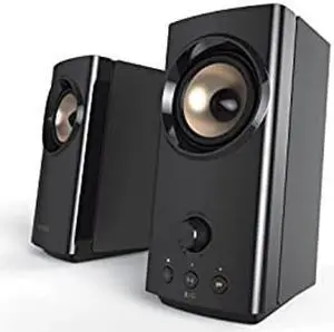 Creative T60 2.0 Compact Hi-Fi Desktop Speakers with Clear Dialog and Surround by Sound Blaster, USB-C Audio, Mic and Headset Ports, Bluetooth 5.0, Up to 60W Peak Power, for Computers and Laptops