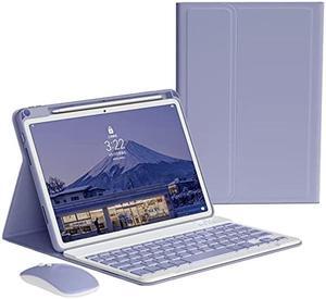 kaitesi iPad 10th Generation 2022 Keyboard Case Mouse, Magnetically Detachable Wireless Color Keyboard Slim Shell Lightweight Smart Case for iPad 10 10.9 inch (Purple)