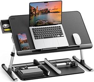 1 Laptop Stand for Desk, 8AMTECH Lap Desk Ajustable Laptop Table with  Cooling Fan Office Desk for Laptop, Working, Reading, Writin