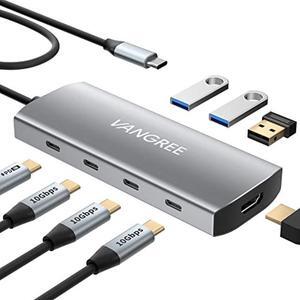 VANGREE USB C to USB C Hub- 3 USB 3.2 Gen 2 Ports with 10Gbps, 100W PD, 3 USB 3.0 Ports, 4K HDMI Adapter Multiport Dongle, USB-C Splitter Expander for MacBook M1 & M2, iPad and More Type C Devices