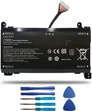 Laqueena FM08 16-Pin Laptop Replacement Battery for HP Omen 17-AN000 17-AN013TX AN014TX AN014NG AN012DX AN001CA Series HQ-TRE TPN-Q195 922752-421 HSTNN-LB8B HSTNN-LB8A 14.4V 86WH/5973MAH 8-Cell