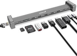 SIDSYS USB C Hub Multiport Adapter, 9 in 1 Hub for Laptop with Ethernet, USB C to HDMI, TF and SD Card