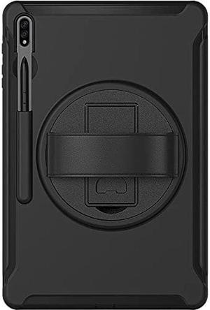 SaharaCase Protection Hand Strap Series Case Cover for Samsung Galaxy Tab S8+ (2022) [Shockproof Bumper] Heavy Duty Rugged Protection Antislip Integrated Kickstand - Black