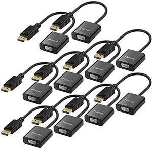 Moread DisplayPort (DP) to VGA Adapter, 10 Pack, Gold-Plated Display Port to VGA Adapter (Male to Female) Compatible with Computer, Desktop, Laptop, PC, Monitor, Projector, HDTV - Black