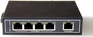 WIWAV WDH-5ET-POE 10/100Mbps Unmanaged 5-Port PoE Industrial Ethernet Switches with DIN Rail/Wall-Mount (Fanless,-30~75)