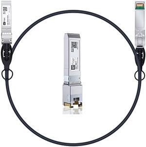 10Gbase-T SFP+ RJ45 Transceivers with 10G SFP+ DAC 1M,Compatible with Cisco, Meraki, MikroTik, Ubiquiti, Unifi, Netgear, QNAP, D-Link and More