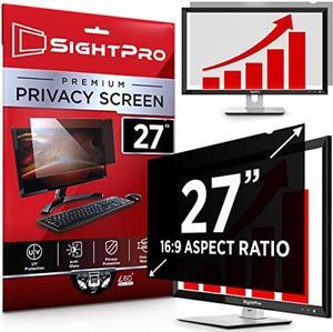 SightPro 27 Inch Computer Privacy Screen Filter for 16:9 Widescreen Monitor - Privacy Shield and Anti-Glare Protector