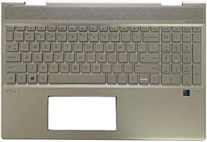 Replacement for HP Envy x360 15 DR 15T-DR000 15T-DR000 15T-DR100 Convertible 15-dr1009TU Laptop Upper Case Palmrest Keyboard Touchpad Assembly Part L56974-001 Top Cover Sliver