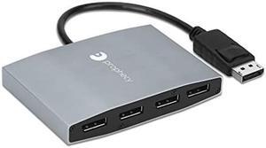 gofanco Prophecy 1x4 DisplayPort 1.2 Multi Display Adapter - DP to Quad 4 Port DisplayPort MST Hub Converter, for Windows PCs, Not Mac OS Compatible, Eyefinity Support, TAA Compliant (PRO-MSTDP4DP)