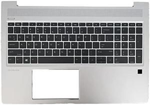 LTPRPTS Replacement Laptop Upper Case Palmrest Backlit Keyboard Assembly Part for HP ProBook 450 G6 450 G7 L45090-001 Sliver