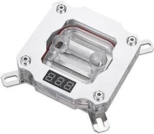 ASHATA CPU Waterblock,Richer-R Computer PC CPU Water Cooling Block Waterblock Liquid Cooler Copper Base with Temperature Display for Intel