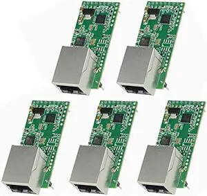 Upgraded Tiny USR-TCP232-T2 Serial Module Tiny Serial Ethernet Converter Module UART TTL to Ethernet TCPIP Module Support DHCP and DNS (5 PCS)