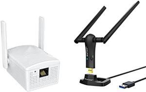 BrosTrend AC1200 WiFi to Ethernet Adapter and BrosTrend 1200Mbps Long Range USB WiFi Adapter Bundle
